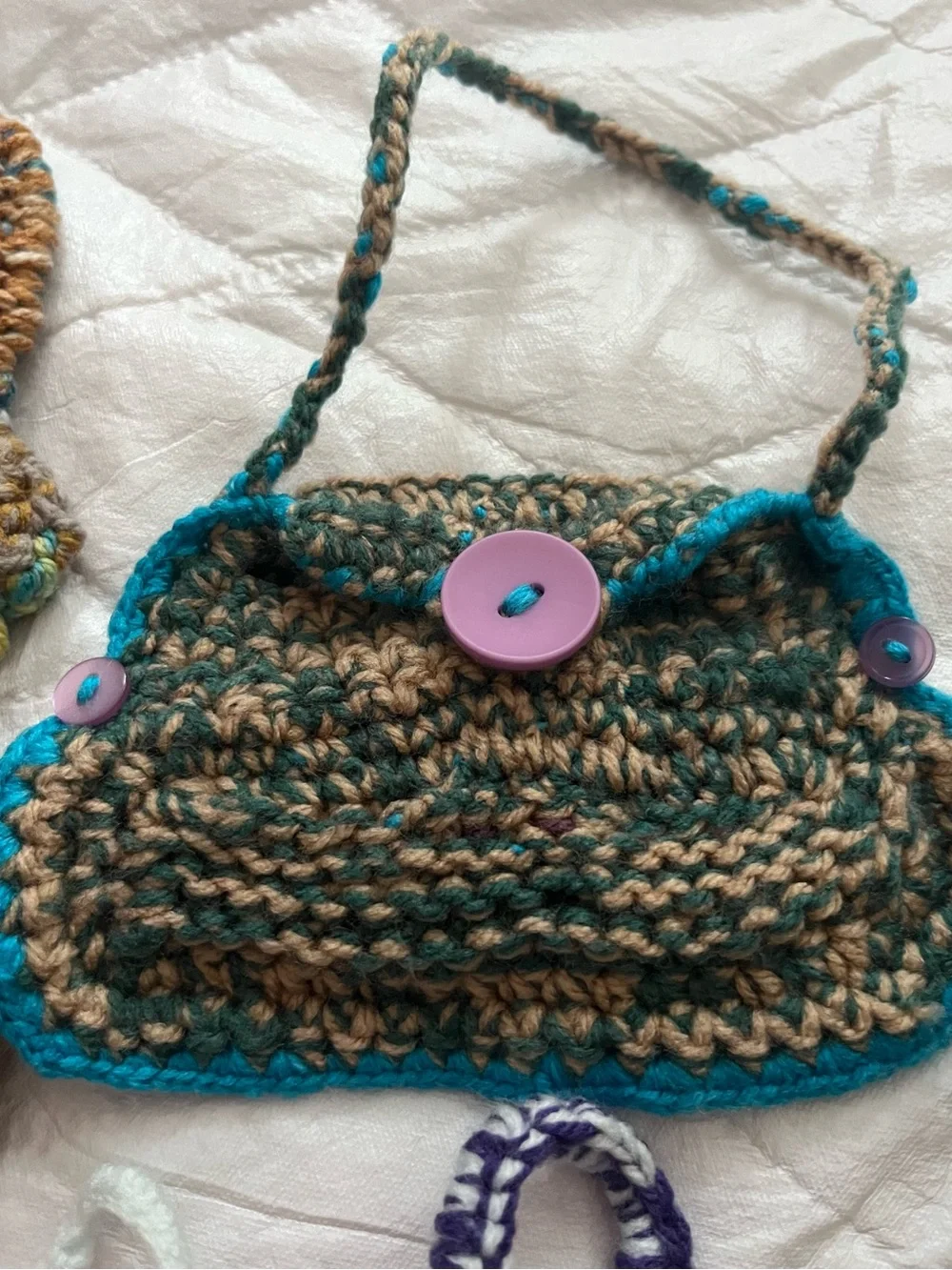 Set of 9 Handmade Crochet Mini Bags Doll Accessories Gift Collectible Decor